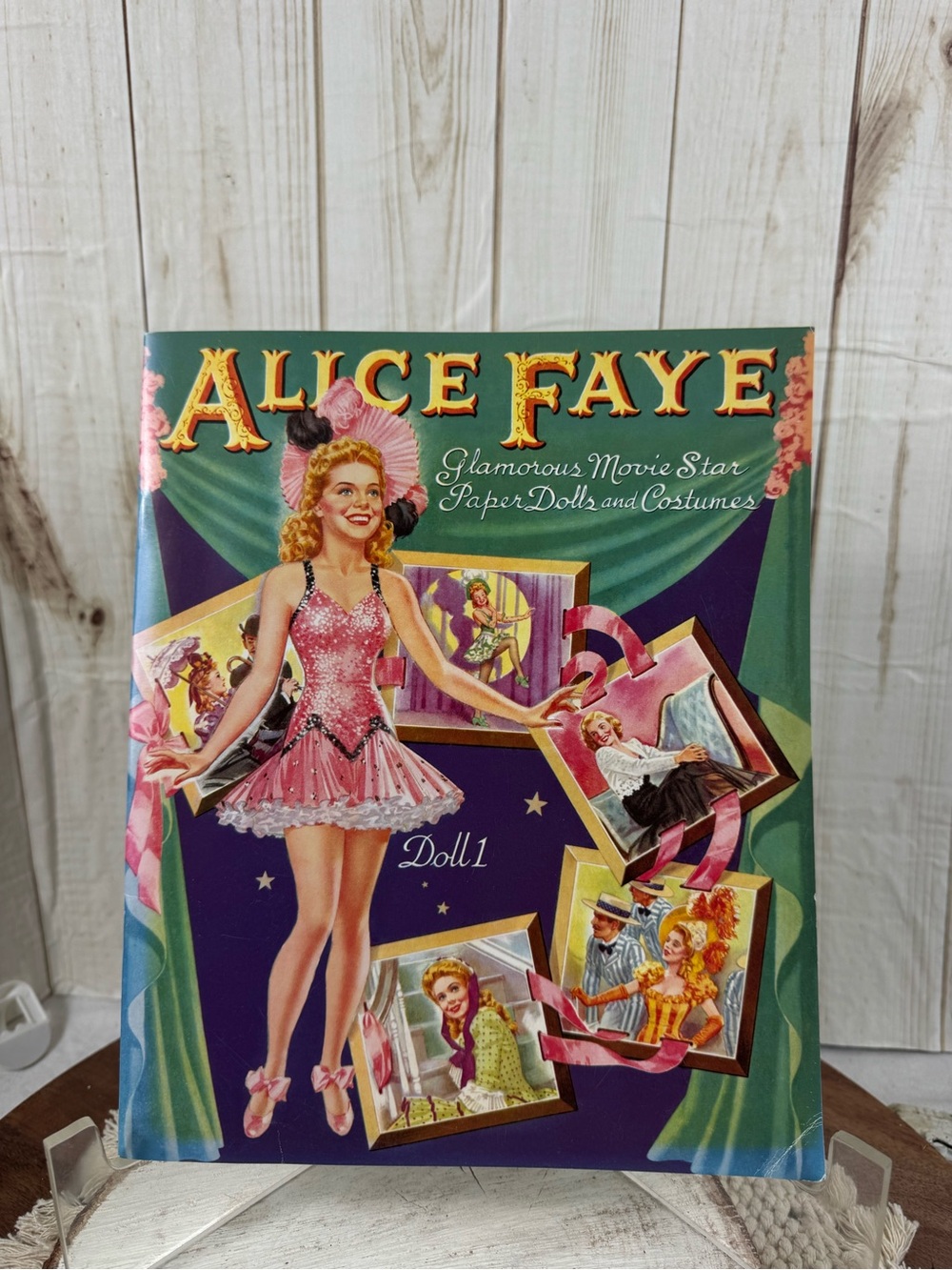 Alice Faye Paper Doll Book - Pink & Green Cover